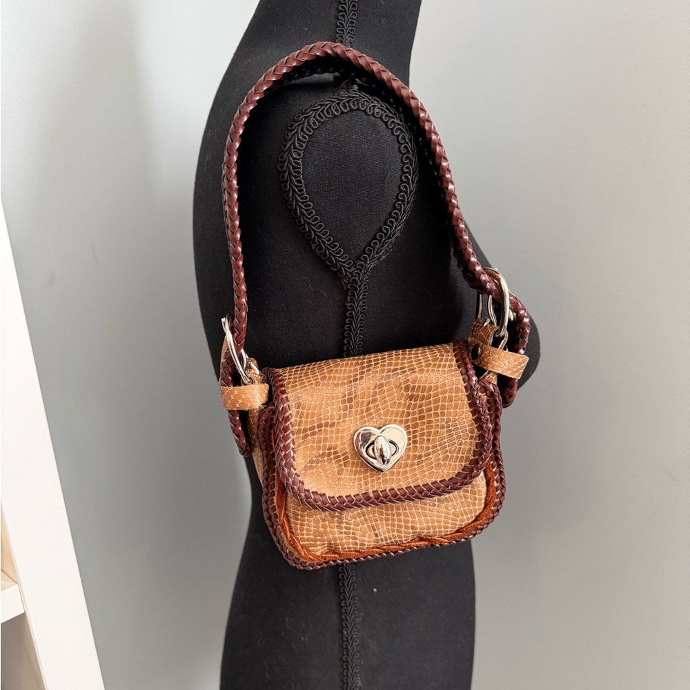 HANDMADE Alligator Crocodile Skin Leather Mini Purse Western Luxury Silver Heart